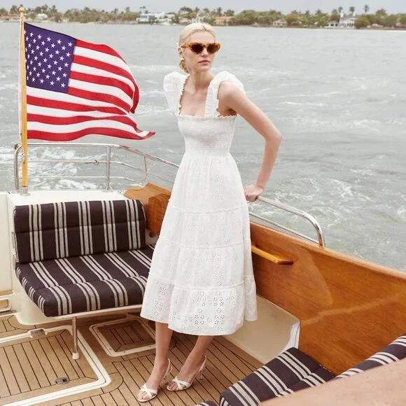 Hill House The Eyelet Ellie Nap Dress - White Eyelet, XS - Picture 2 of 6